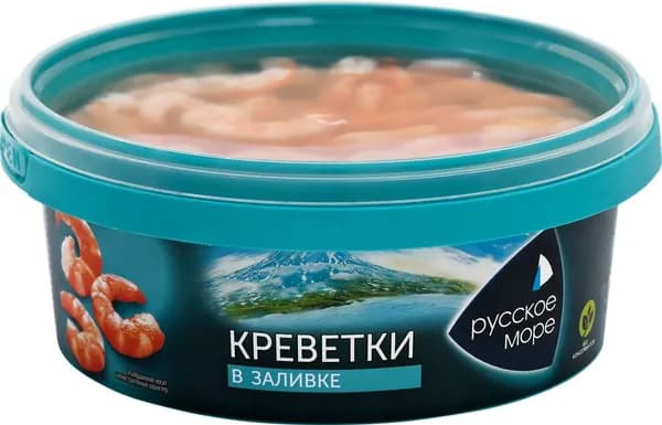 Креветки РУССКОЕ МОРЕ мясо в заливке, 300г 2 шт.