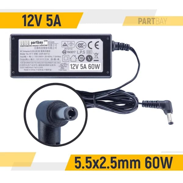 Блок питания 12V 5A 5.5x2.5mm 60W для Megavision MV140 MV151 MV170 MV171 MV173