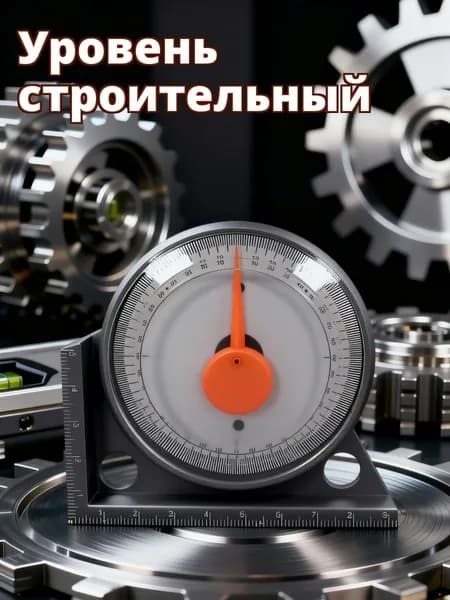 Высокоточный указательный уровень-угломер, черный, для точных замеров