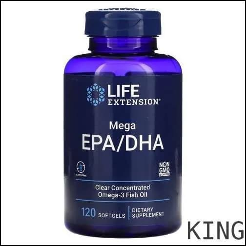Life Extension, Omega Foundations, Омега-3 Мега EPA/DHA, 120 капсул KING