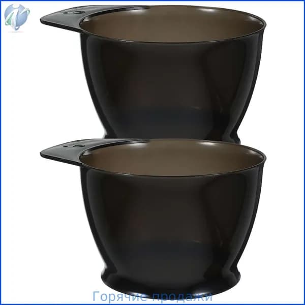 Набор из двух пластиковых чаш для окрашивания волос темно-коричневого цвета для парикмахерских