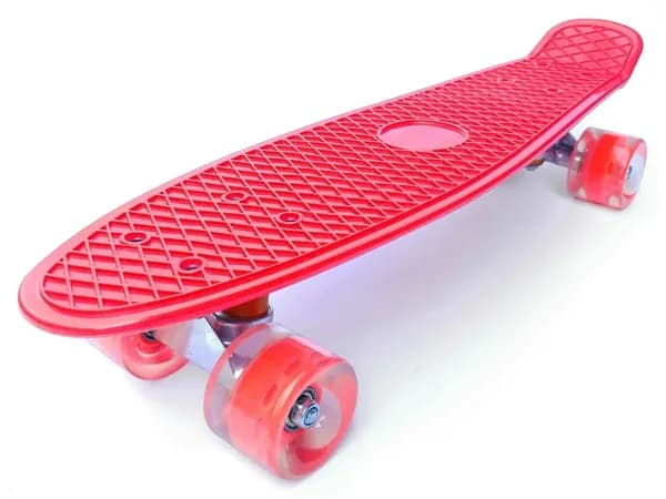 Пенни борд (Penny Board) круизер пластиковый 67см. со светящимися колесами (Red)