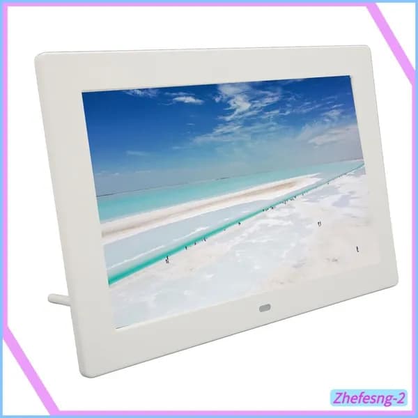 10 Inch Digital Photo Frame, Поддерживает мультимедийный контент и дистанционное управление, для улучшения интерьера Белый европейский стандарт