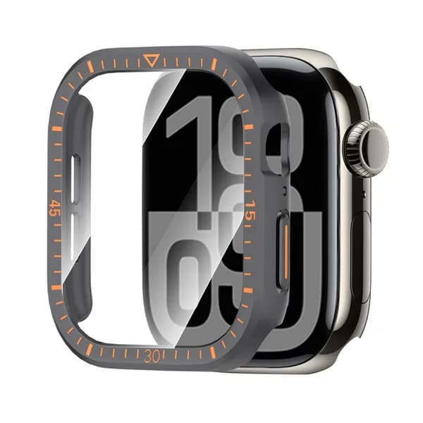 Чехол на умные часы Apple Watch 4 , 5 , SE , 6 , 7 , 8 , 9 c диагональю 45 мм - Противоударный тонкий бампер с защитой от повреждений, грязи и отпечатков