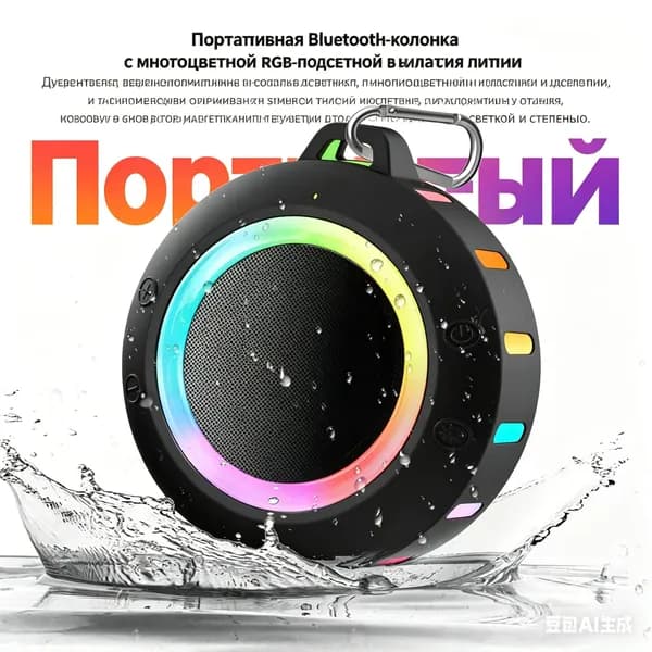 Bluetooth-колонка с RGB-подсветкой Влагозащищенная Для outdoor и дома
