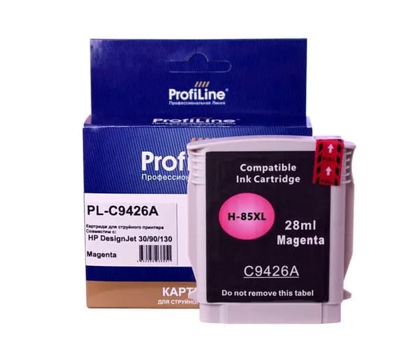 Струйный картридж ProfiLine C9426A (№85) для принтеров HP DesignJet 30, 90, 130 Magenta 28 мл ProfiLine 28 мл пурпурный