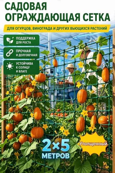 Сетка садовая ограждающая,Полиэтилен,5х2м