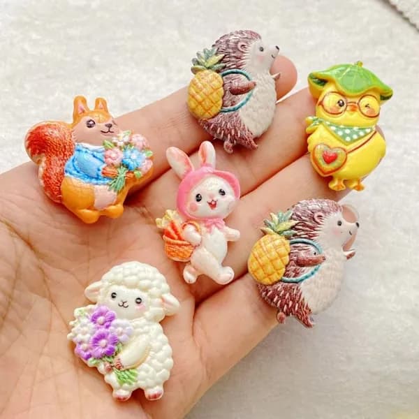 10pcs Красивый кролик еж смоляные аксессуары