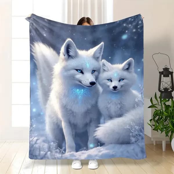 Плед 100x70 см плюшевый геометрический светло-желтый