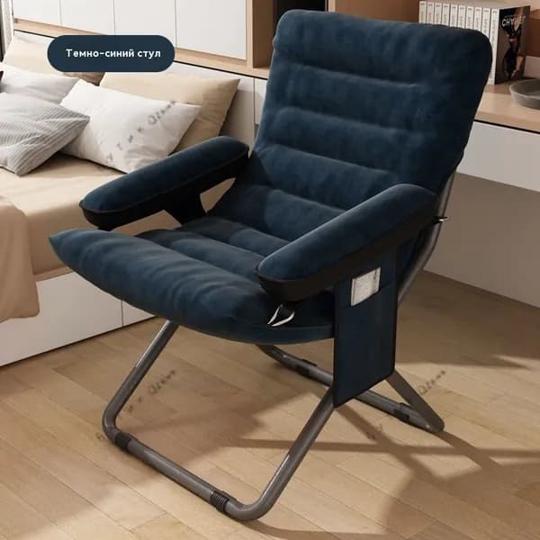 Прямой диван, механизм Реклайнер, Улитка, 40х70х90 см,темно-синий