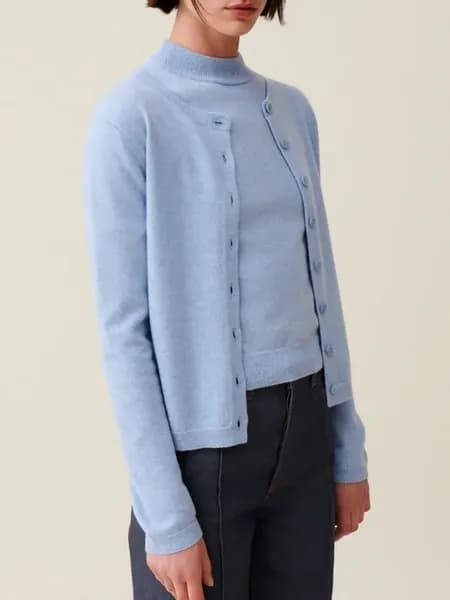 Кардиган укороченный голубой Claudie e