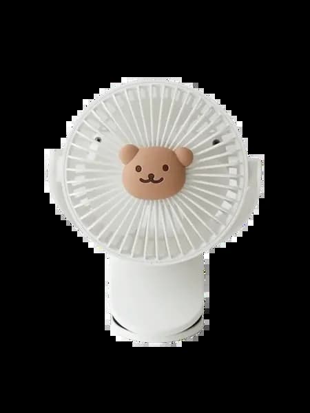 Портативный вентилятор для коляски Медведь белый USB Bear