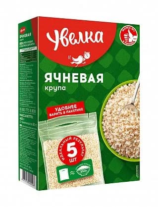Крупа ячневая в варочных пакетиках Увелка, 400г