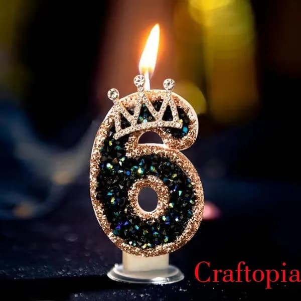 Топпер для торта цифра 6, 1 шт, 1 уп.