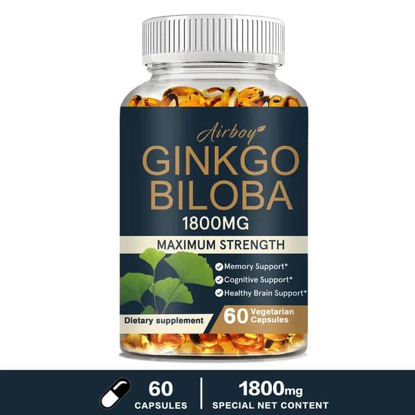Биологически активная добавка Airboy Ginkgo Biloba предназначена для поддержания когнитивного здоровья, улучшения памяти, повышения концентрации внимания и улучшения кровообращения в головном мозге.
