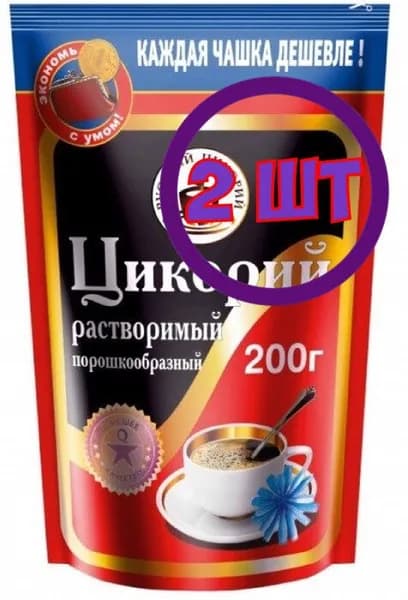 Русский цикорий Цикорий растворимый, порошкообразный,zip-пакет, 200 г (комплект 2 шт.) 9000312