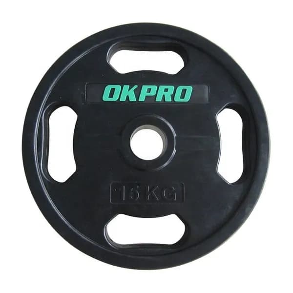 Диск обрезиненный с хватами 20 кг OKPRO OK2009E