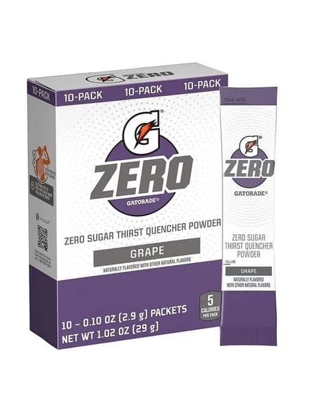 Изотонический стик Gatorade Third Quashed Powder Stick 10 упаковок с нулевым вкусом винограда