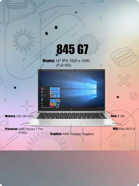 HP HP EliteBook 745 G5, Как новый Ноутбук 14", AMD Ryzen 7 2700U, RAM 8 ГБ, SSD, HDD 256 ГБ, AMD Radeon, Windows Pro, серебристый, Русская раскладка