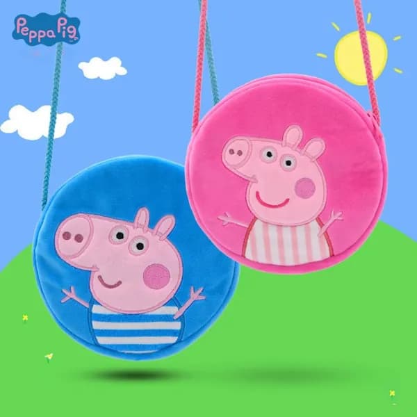 Детская круглая сумка через плечо Peppa Pig диаметр 16 см 65 грамм