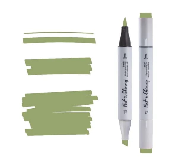 Профессиональный спиртовой двусторонний маркер Fat&Skinny Brush G832