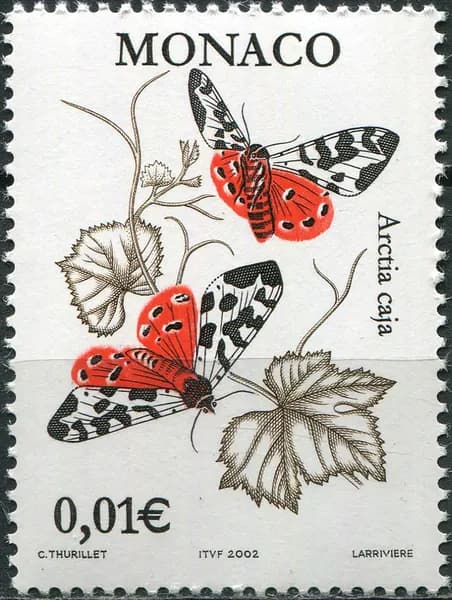 Монако 2002. Садовый тигровый мотылек (Arctia caja) (MNH OG) Почтовая марка