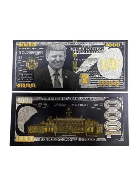 Пластиковые карточки из золотой фольги за 1000 долларов - Дональд Трамп 1 шт