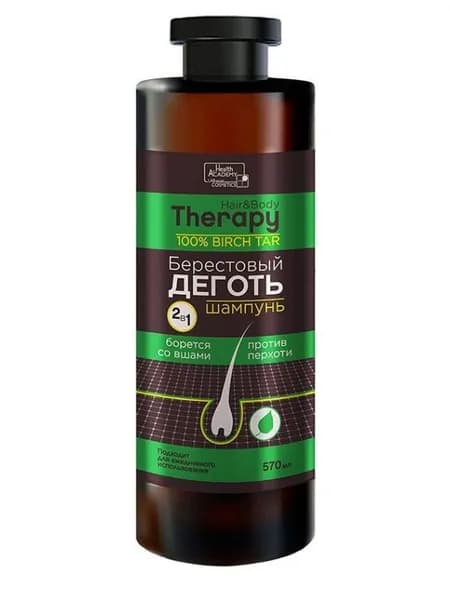 Family Cosmetics Шампунь 2в1 Берестовый деготь Антипедикулез и антиперхоть, 570 мл