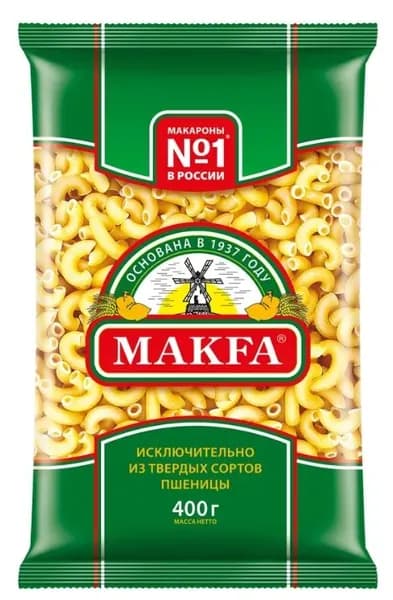 Makfa Макаронные изделия Рожки гладкие, из твердых сортов пшеницы, 400 гр