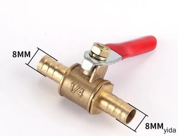 8mm Латунный шаровой клапан . масла, воздуха, газа, топливной линии, мини шаровой клапан, латунный соединитель шланга. ручка ,1 шт