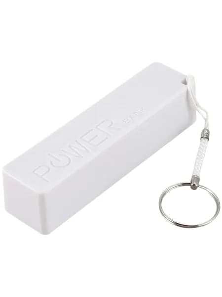 Портативное внешнее зарядное устройство Power Bank 18650 с брелоком (без аккумулятора) (белое)
