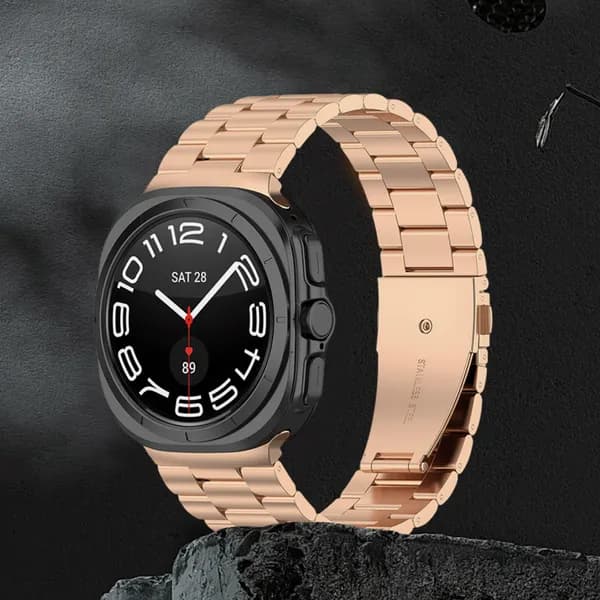 Ремешок из нержавеющей стали для Samsung Galaxy Watch Ultra 7 (47 мм), розовое золото