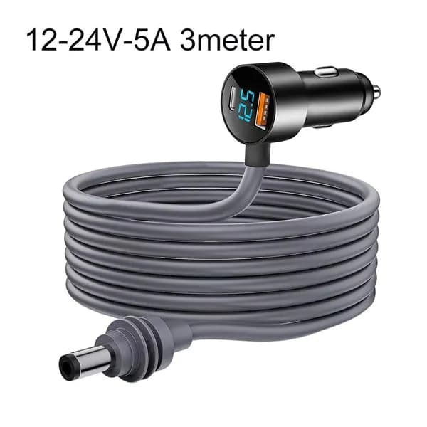 Автомобильное зарядное устройство 3-в-1 с двумя мини-USB портами для Starlink, кабель питания 12 24 В постоянного тока.