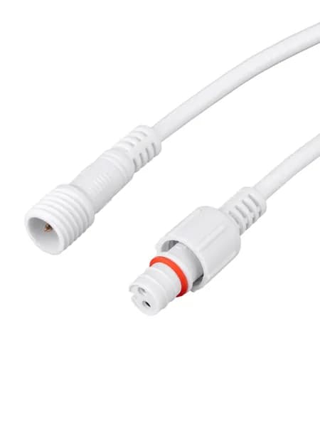 Соединительный кабель (2pin) герметичный (IP67) 2х0.35 мм2 белый REXANT