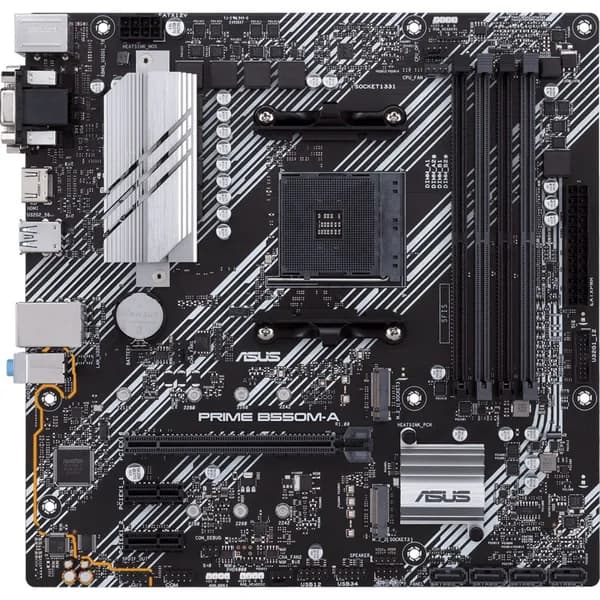 Материнская плата Asus PRIME B550M-A Soc-AM4 AMD B550 4xDDR4 mATX AC 97 8ch(7.1) GbLAN RAID+VGA+DVI+HDMI