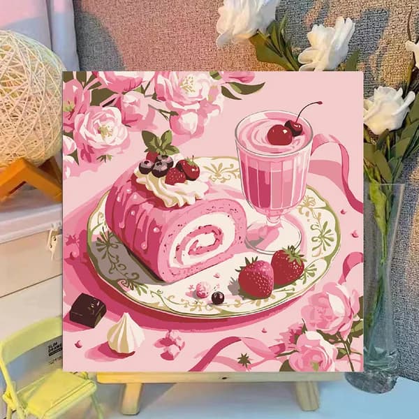 Картина по номерам, 20x20 CM, Кошки и собаки,Мультфильмы, подарки для детей, декомпрессия