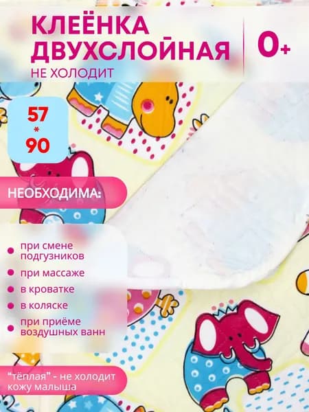 Клеёнка 57*90 см из ПВХ подкладная непромокаемая Бусинка