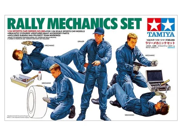 Сборная модель Машинка Tamiya-24266F 1/24 WRC fleet maintenance team personnel and tools model kit