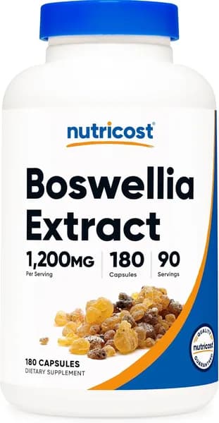 Nutricost Boswellia Extract 180 капсул на 90 порций в бутылке - без глютена и ГМО, для веганов