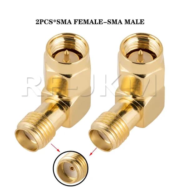 Переходник SMA-male - SMA-female угловой, 50 Ом, 2 шт