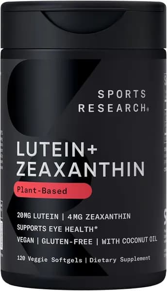 Sports Research капсулы лютеина и зеаксантина - добавка для укрепления здоровья глаз, изготовленная с использованием Lute-Gen