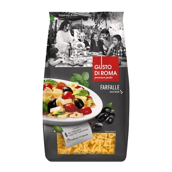Макароны Gusto Di Roma Farfalle Бантики 400г