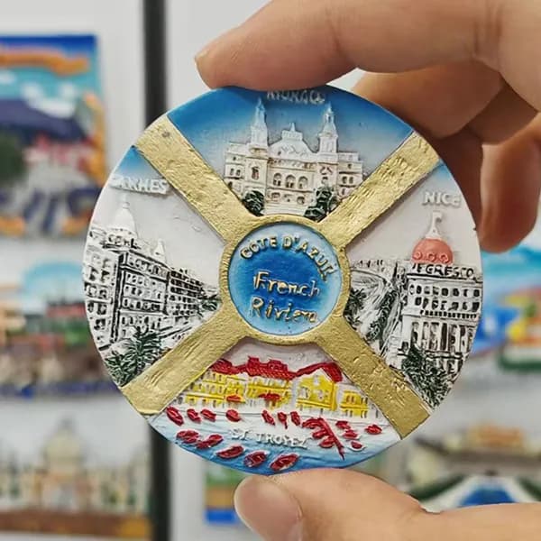 Магнит на холодильник 3D Достопримечательности мира (Альгамбра, Корея, Индия) - сувенир ручной работы из смолы, декор для кухни