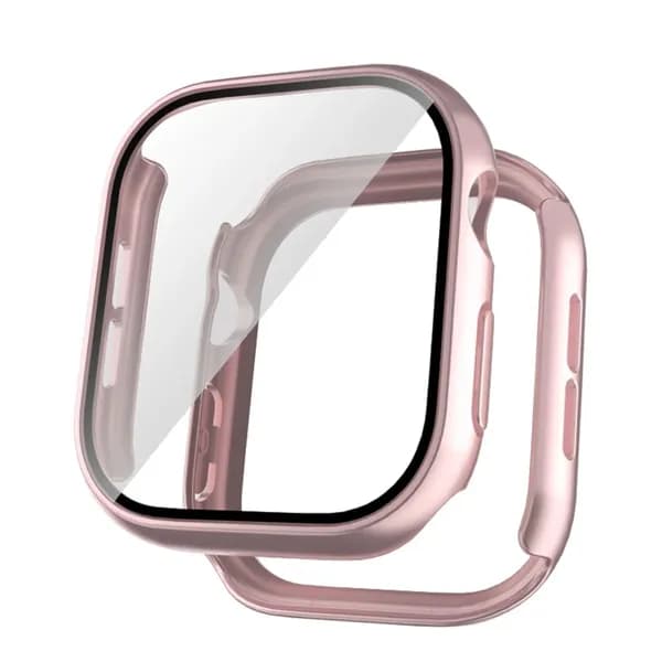 Закаленное стекло + чехол для аксессуаров Apple Watch 40 41 42 44 45 46 мм Защитная пленка для экрана Apple watch Case Серии 10 9 8 7 SE 6 5 4