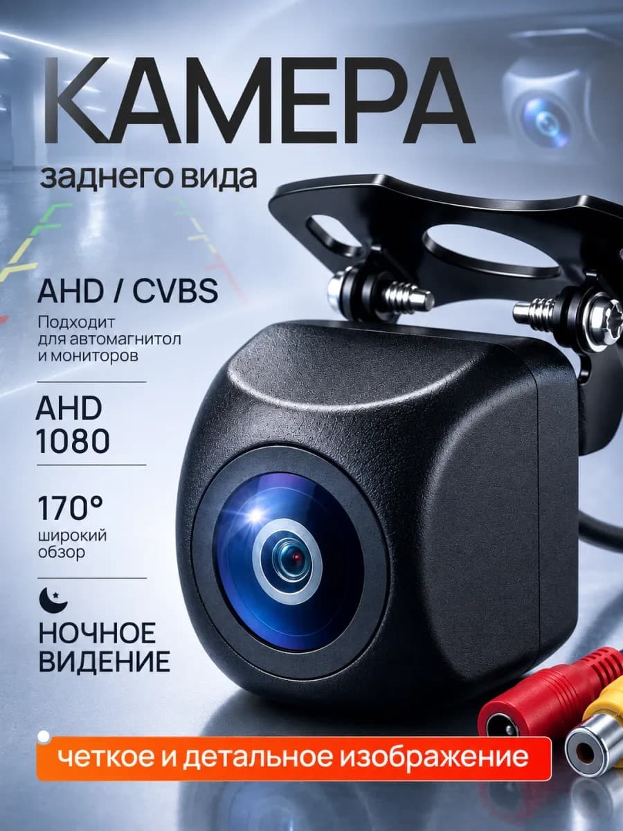Камера заднего вида для авто AHD 1080 подключение для андроид магнитолы (FullHD)