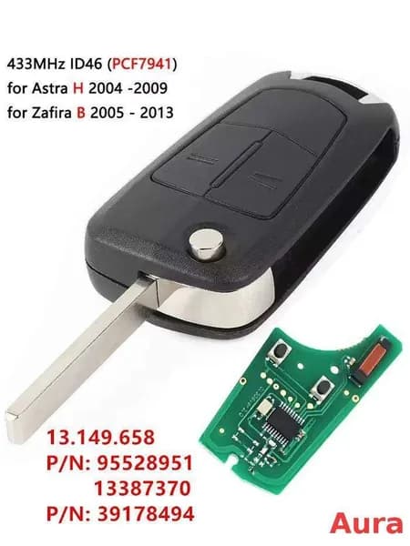 Ключ зажигания, арт. 433MHZ PCF7941, 1 шт.
