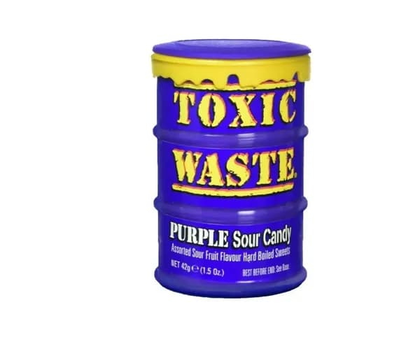 TOXIC Waste Кислые леденцы, фиолетовая банка, 42 г
