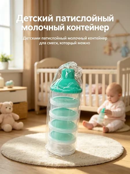 Пятислойный съемный контейнер для молочной смеси для младенцев и малышей.