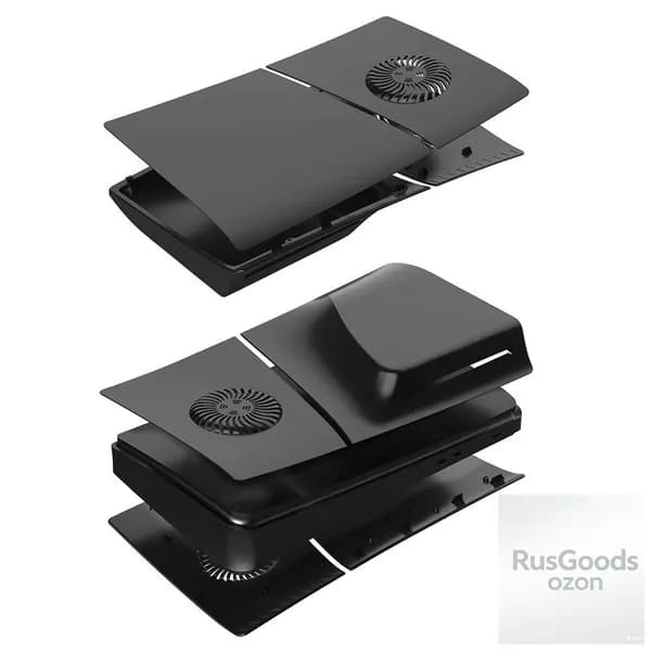 крышка для PS5 Slim, версия с дисководом 2.0, черная, с отверстиями для вентиляции, из АБС пластика