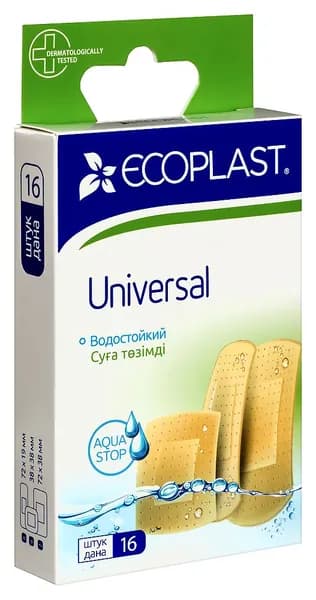 Ecoplast пластырь медицинский полимерный (набор) universal 16 шт.